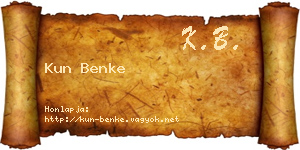 Kun Benke névjegykártya